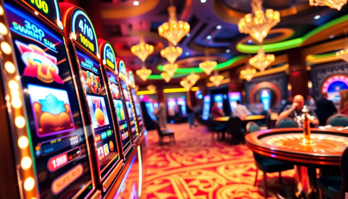 Experience the thrill of slot gacor with an exciting online casino scene filled with vibrant slot machines and gaming elements.