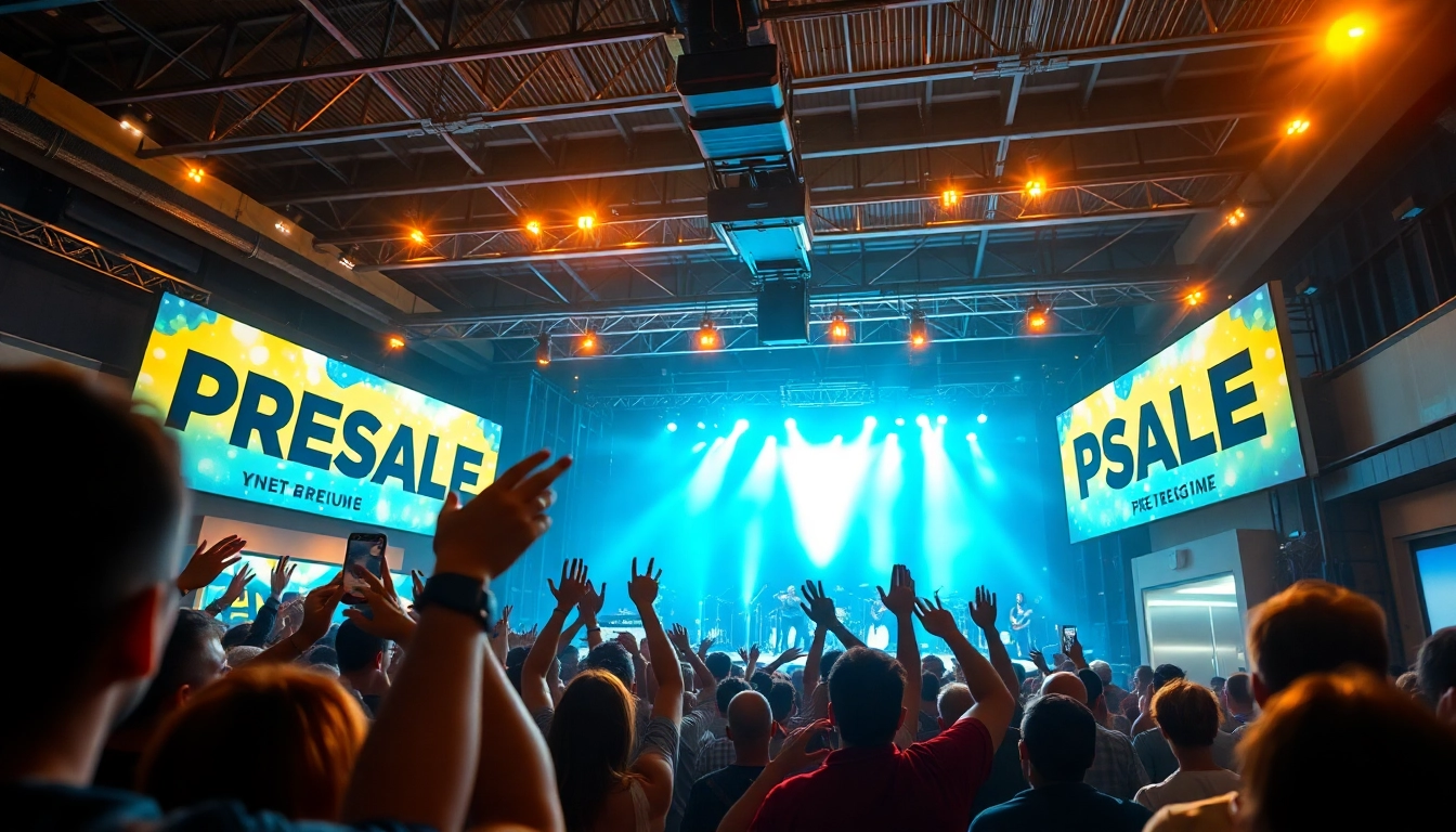 Excited fans at a presale event, eagerly waiting for tickets to go live.