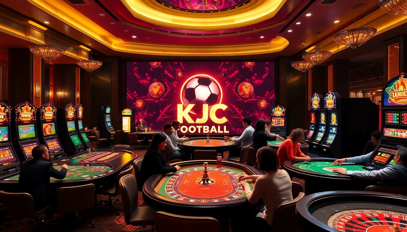 KJC Football engages players with thrilling online casino action featuring poker chips and table games.