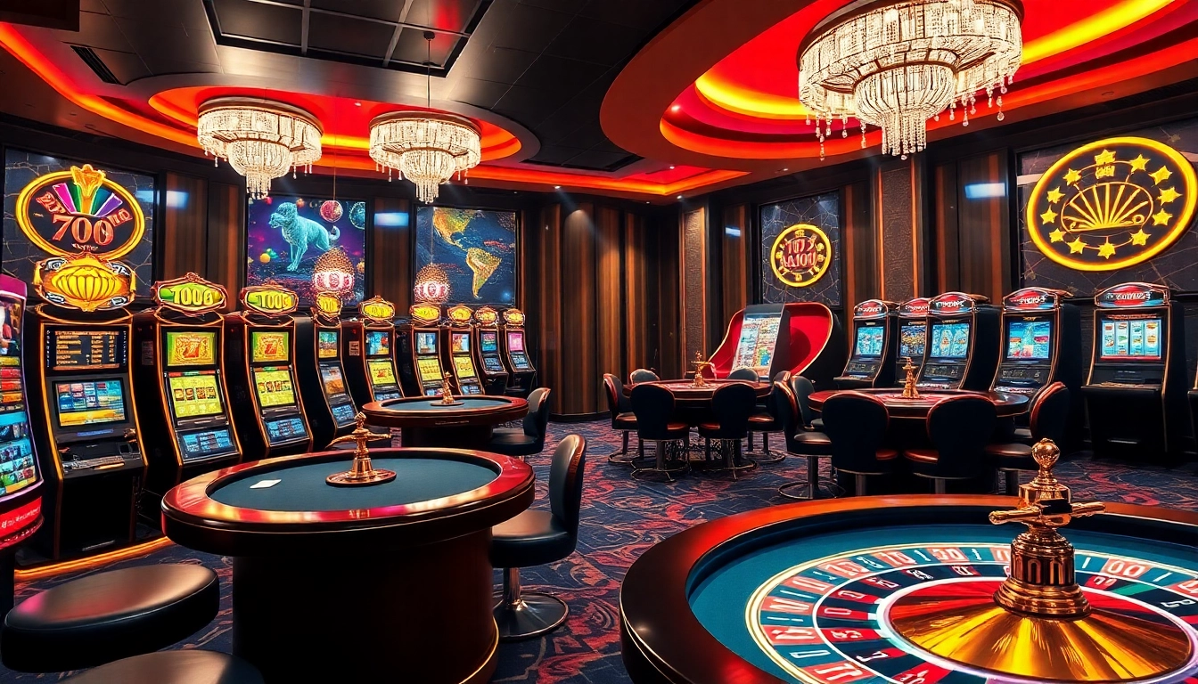 Experience thrilling gameplay at Trang chủ xin88 with vibrant casino tables and slot machines.