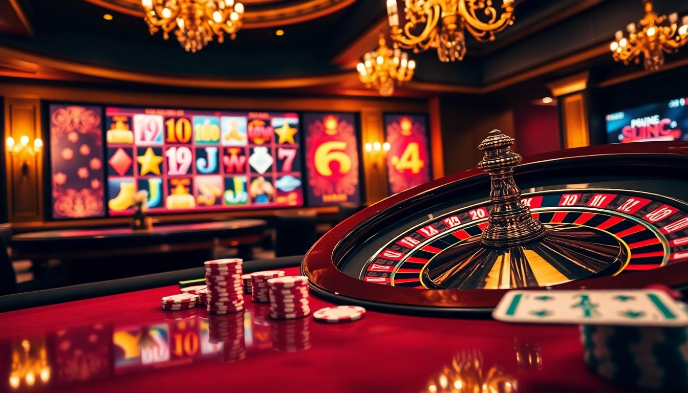 Découvrez l'excitation du casino en ligne avec une table de poker dynamique et des jeux de machines à sous numériques.