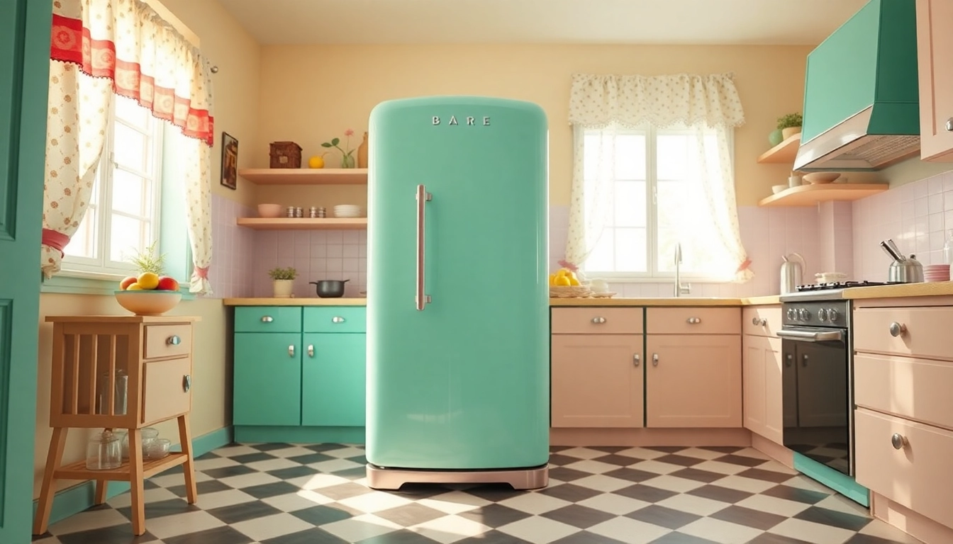 Retro Appliance in a bright kitchen, showcasing vintage design and cheerful decor.