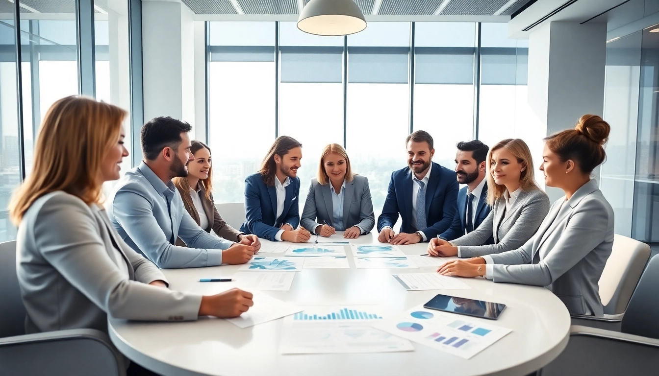 Discussing luxembourg family holding benefits in a modern business meeting setting.