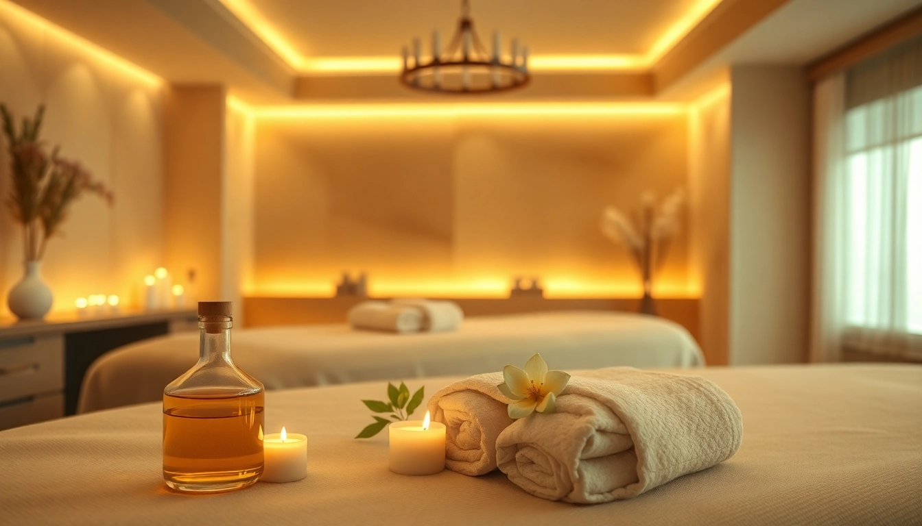 편안한 장식과 부드러운 분위기의 편안한 스웨디시 마사지실.