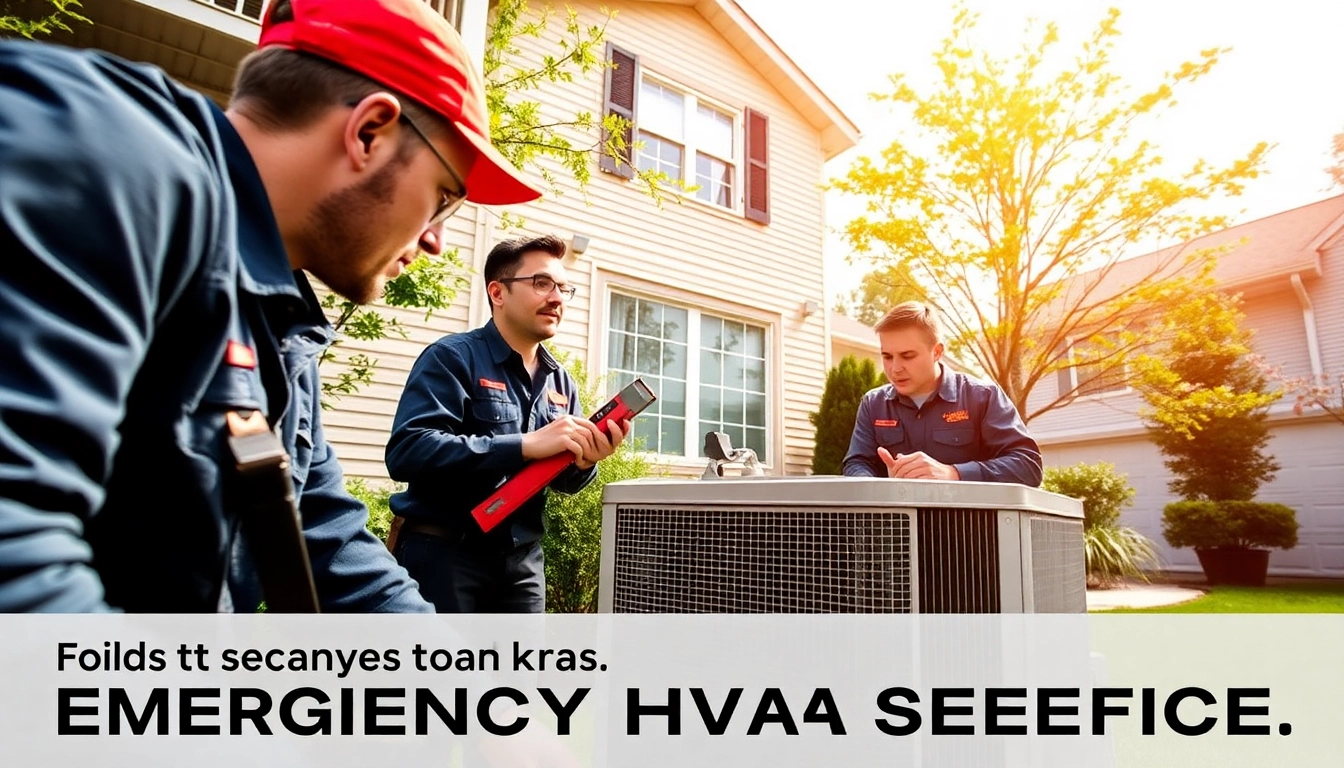 Technicians performing emergency hvac repair bc service in residential setting.