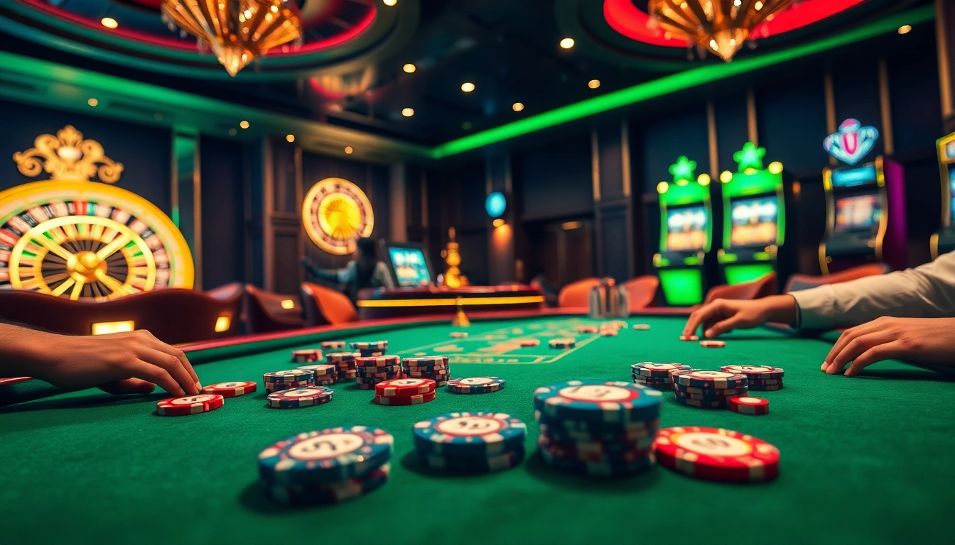 Experience thrilling high-stakes action with S8-themed poker chips on a vibrant casino table.