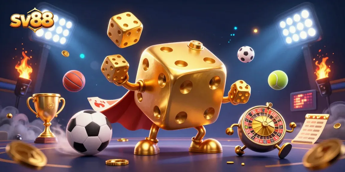 Experience sv88 with immersive gaming featuring golden dice and exciting sports elements.