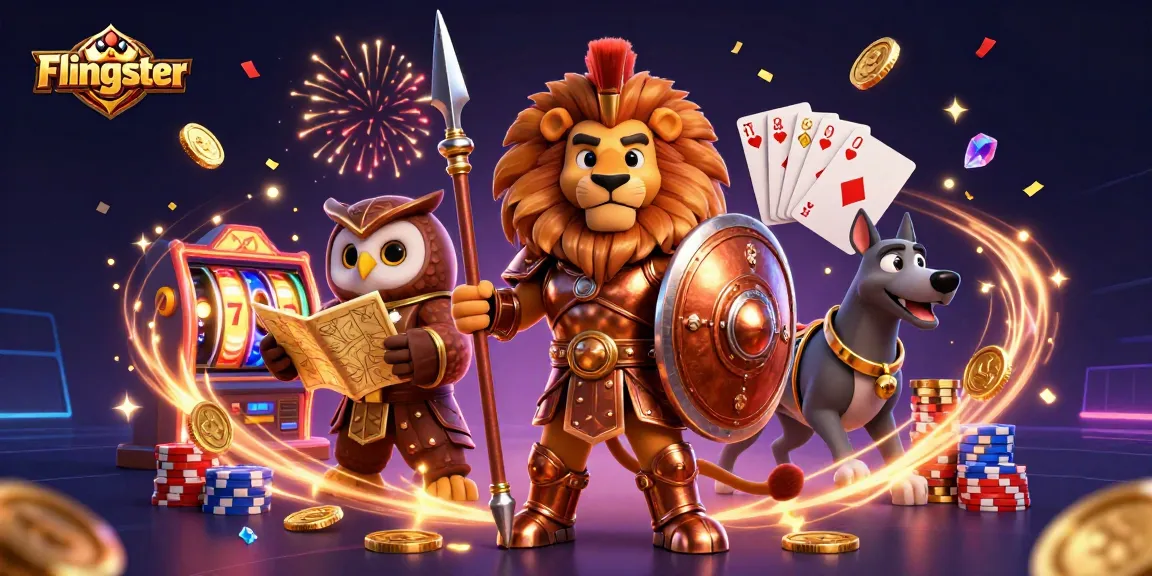Flingster users engage in thrilling slot gameplay and winning strategies in a lively casino scene.