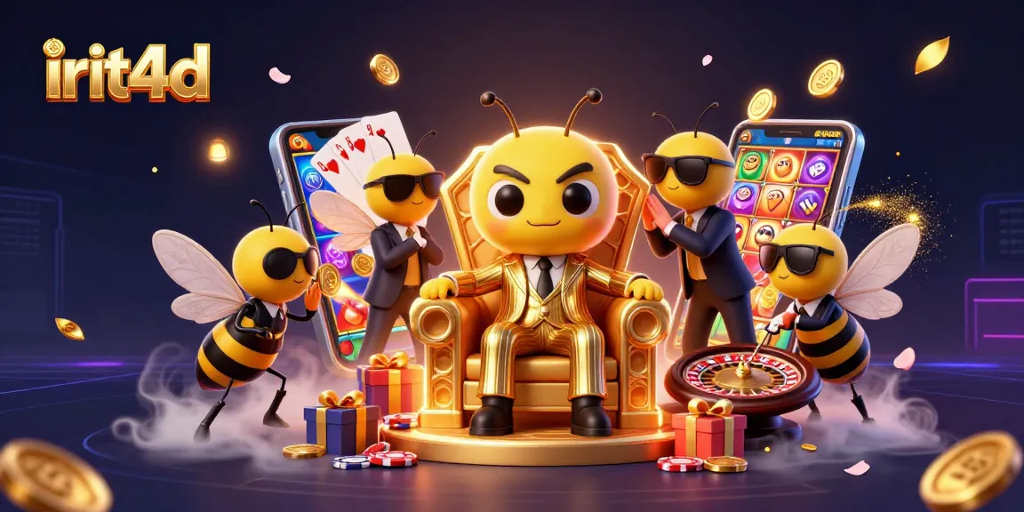 Engage with irit4d as the bumblebee mob boss leads a vibrant casino scene filled with slots, poker, and prizes.