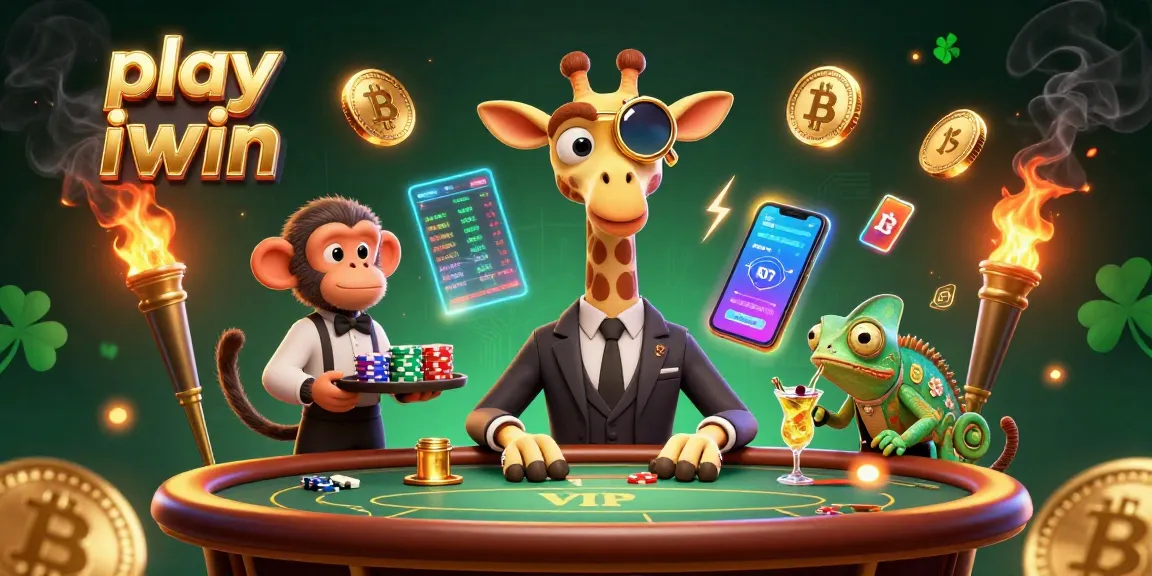 Play iwin and win big with a giraffe high-roller at a vibrant casino scene.