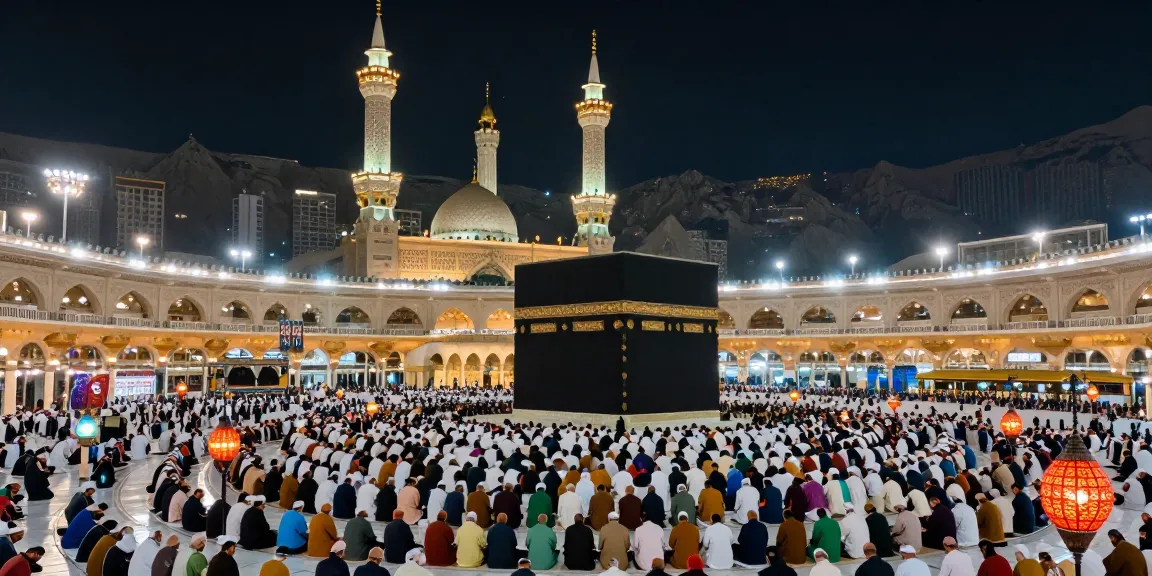 Stunning view of Umroh Ramadan at Masjid al-Haram, inspiring travel and pilgrimage experiences.